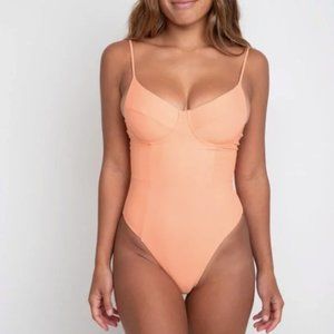 NWT SKATIE Rachel Orange Coral One Piece Swimsuit Small